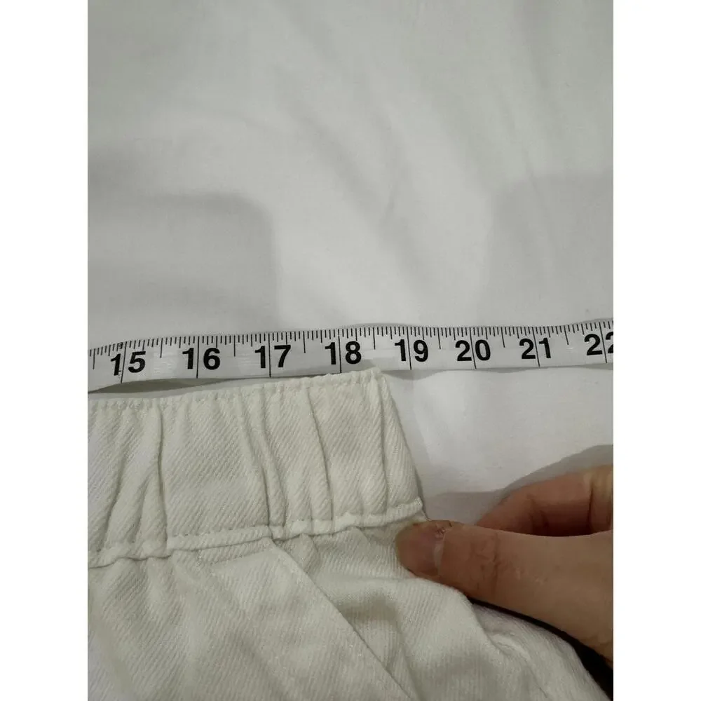 NWT Gap Denim White 4” High Rise Elastic Denim Utility Shorts- Size XL - Picture 6 of 9